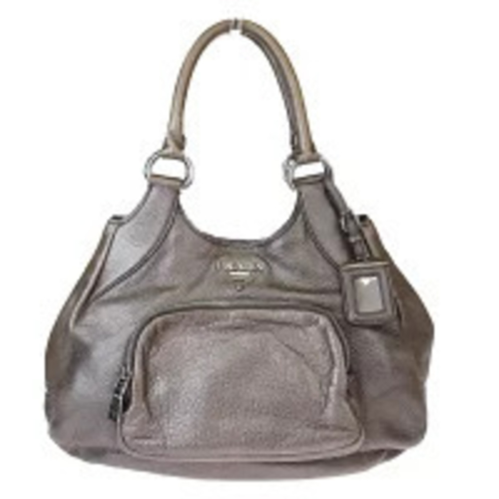 Prada Vitello Daino Leather Top Handle Bag Brown